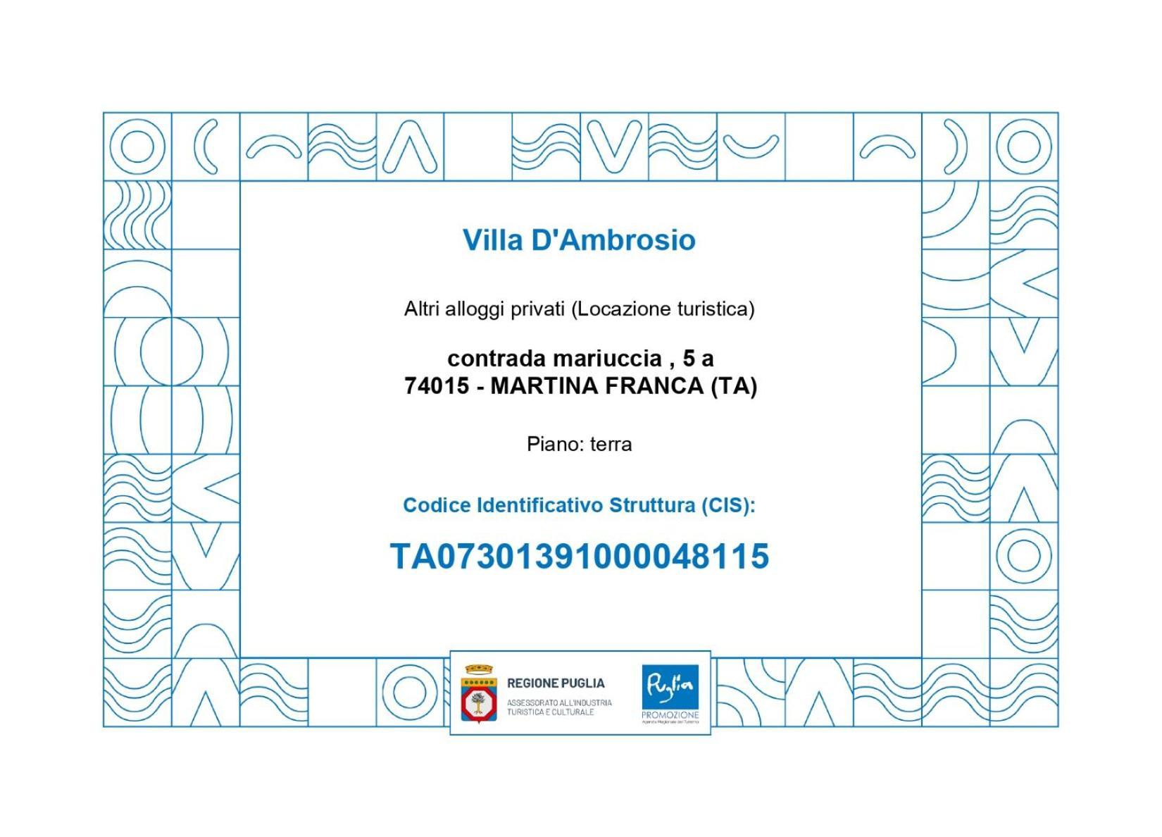 Villa D'Ambrosio Martina Franca Buitenkant foto